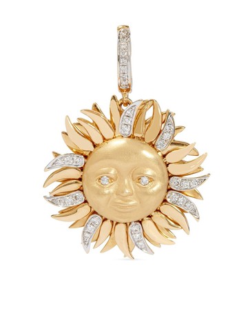 Annoushka - 18kt yellow diamond gold sun charm - women - 18kt Yellow Gold/Diamond - One Size