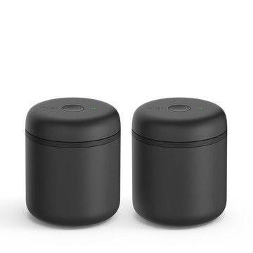 FELLOW E-ATMOS 電動真空密封罐 0.7L 雙入組 (不鏽鋼黑 / 玻璃)