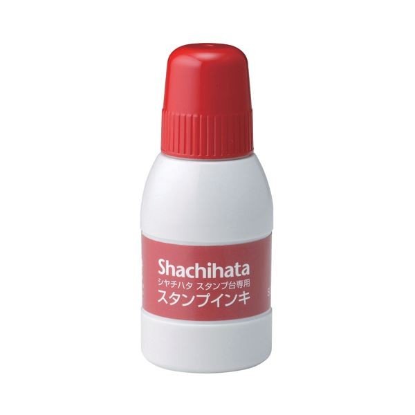 (まとめ) シヤチハタ スタンプ台専用補充インキ40ml 赤 SGN-40-R 1個 〔×10セット〕