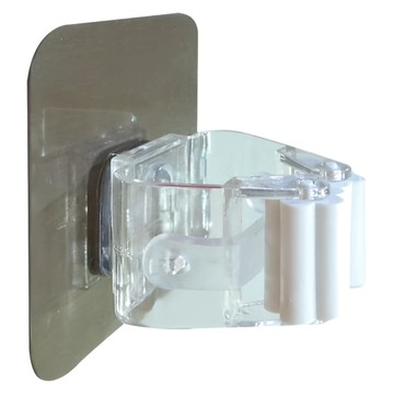 壁掛掃把拖把掛架 7 x 7cm 100g  透明白  1個