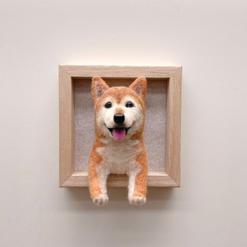 客製化-寵物半身羊毛氈相框