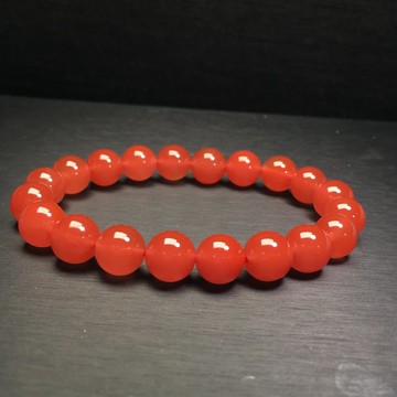 四川南紅單圈手鏈 顏色粉粉嫩嫩 晶體干淨 櫻桃紅