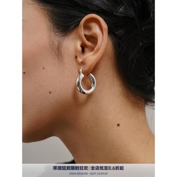 PAUSA ANN 6mm 空心簡約經典圓環金屬氣質金銀耳圈