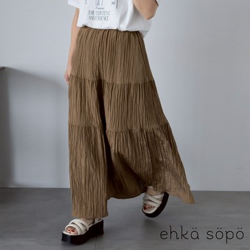 ehka sopo 抓皺感蛋糕層次設計氣質長裙(0F000990810)