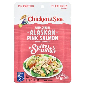 Chicken of the Sea, 泉水浸野生阿拉斯加粉鮭，2.5 盎司（70 克）