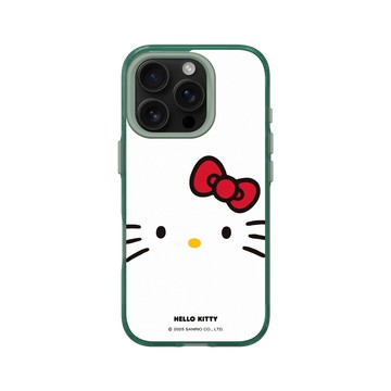 iPhone 16 Pro Clear 憂墨綠 - 三麗鷗-Hello Kitty - 大臉Hello Kitty