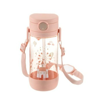 Richell 利其爾AX新款幻夢系列吸管水杯450ml(4945680204491粉幻夢城堡) 788元