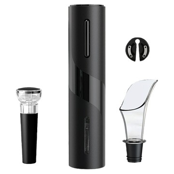 小麥購物 紅酒自動開瓶器 4件組 L2284  黑色  1組