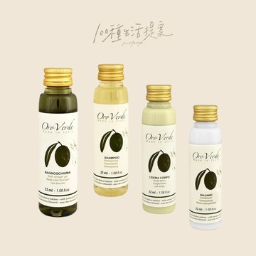 【100種生活提案】X【Detercom 蒂卡娜】隨身瓶 32ml 橄欖沐浴洗髮潤髮乳液 義大利原裝台灣代理公司貨