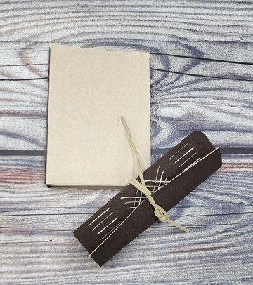 可填充手帳本，部落風編織邊緣 - 復古棕色 II