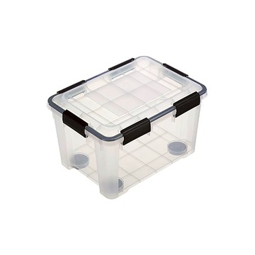 防潮收纳【史代新文具】KEYWAY KT20 Fine防潮整理箱20L(附輪)-透明/ 滑輪整理箱 置物箱