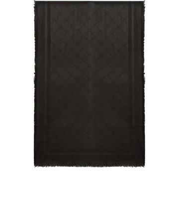 Elisabetta Franchi Black Monogram Foulard Scarf