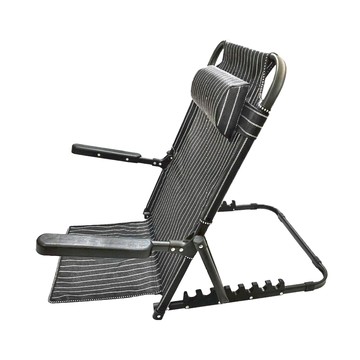 7段傾斜角度調整 可折疊舒適靠背架 鋼鐵透氣網布 40-80度調整  黑色  1個