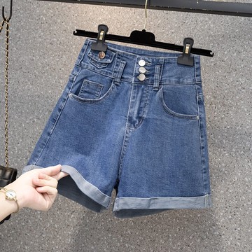 品牌折扣店商場專柜撤柜女裝尾貨清倉夏裝高腰大碼牛仔短褲熱褲女