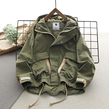 男童純色風衣外套英倫風春秋款2024新款春裝兒童中大童帥氣上衣潮