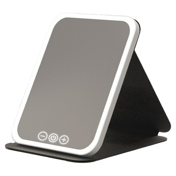 Couselect 便攜折疊化妝鏡 Type-C充電款 三色補光高清觸控調光 小號  黑色