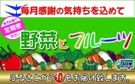 〈定期便4回〉創業100年！老舗の八百屋がチョイスした厳選やさいと旬の果物の詰め合わせ