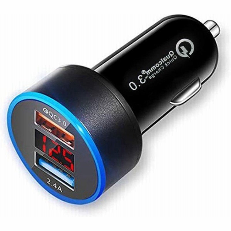 車載充電器 カーチャージャー シガーソケット 急速充電 Usb タイプc Qc3 0 12v 24v Led 超小型 超軽量 2usb Iphone 通販 Lineポイント最大get Lineショッピング