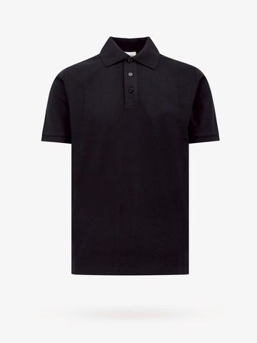 Recycled fabric polo shirt with embroidered monogram - SAINT LAURENT - gender_Man