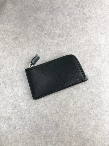 【 日本直送 名牌中古包 】PRADA 普拉達 零錢包 黑色 經典Logo 皮革 迷你錢包 vintage 古董 ui5iej