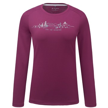 女循環抑菌長袖排汗T恤(A1TSHH02WC酒紅/透氣排汗/樂遊戶外)