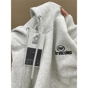 外貿專柜撤回~秋冬純棉連帽加絨加厚衛衣男女春秋港風薄款外套潮