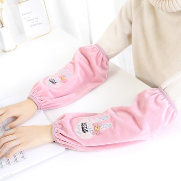 毛絨袖套護袖女袖頭手袖家務韓版可愛套袖長款成人廚房秋冬女護袖