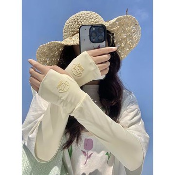 冰絲防曬袖套女夏季新款防紫外線寬松薄款透氣冰袖戶外騎行護手臂