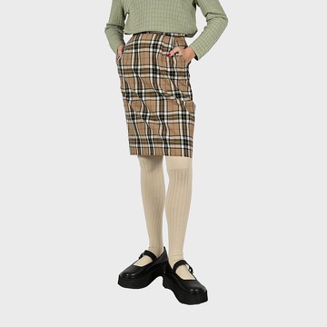 【蛋植物古著】清爽格紋高腰A字古著裙