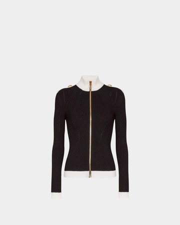 BALMAIN 黑白拼接羅紋衫 - 38