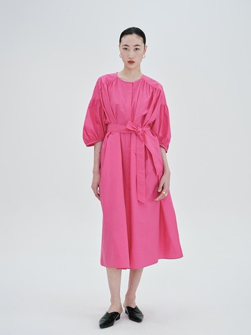 【燈籠袖】新中式復古中國風 收腰繫帶連衣裙