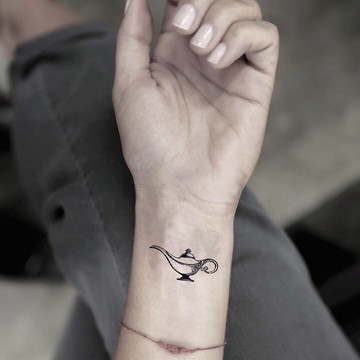 OhMyTat 阿拉丁精靈神燈 Genie Lamp 刺青圖案紋身貼紙 (4 張)