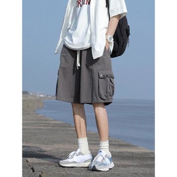 日系工裝短褲男夏季潮牌復古cityboy褲子直筒寬松五分褲休閑中褲