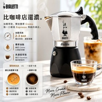 【Bialetti 比亞樂堤】 鑽石加壓摩卡壺BRIKKA-銀色4杯份-原廠公司貨