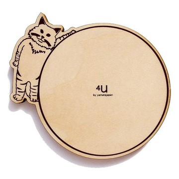 COASTER CATS 日本純手工木製貓咪造型杯墊(四入組) 摺+斯+英+波