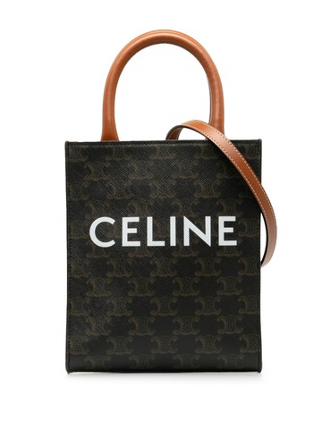 Céline Pre-Owned - 2021 mini Vertical Cabas two-way bag - women - Leather/Canvas - One Size - Black