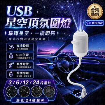 隔日到貨🚗車載USB星空頂氛圍燈✨高清鏡片汽車內飾裝飾燈 家居小夜燈 即插即用