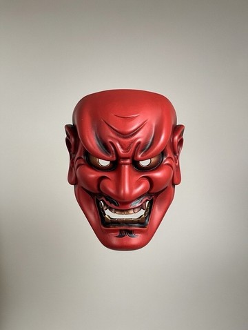 餓鬼面（Shikami）日本傳統石膏能劇面具收藏 手工製作 歌舞伎劇場