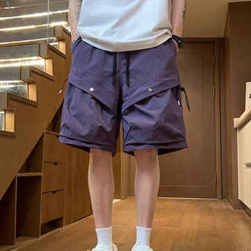 工裝短褲 五分褲 工裝多口袋短褲夏季男款潮牌高街美式運動休閒五分褲中褲男款夏天0626