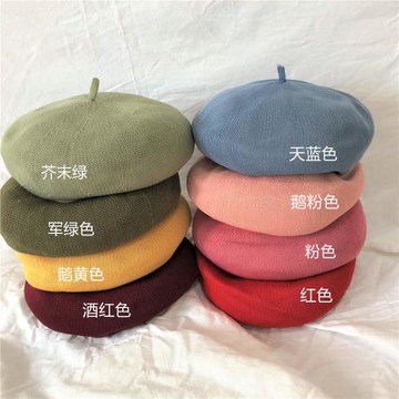 貝雷帽女士夏天亞麻春秋薄夏季貝雷帽夏女薄款畫家帽子亞麻透氣