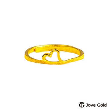 JoveGold漾金飾 堅強的心黃金戒指