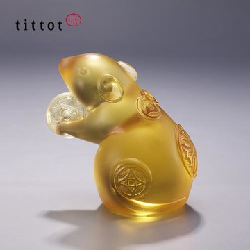 [tittot 琉園] 鼠來寶_十二生肖有錢系列，擺飾(琉璃/藝術品/贈禮/生日送禮/生肖/鼠擺飾)