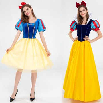 成人白雪公主連衣裙萬圣節衣服童話故事角色扮演女王鬼節演出服裝