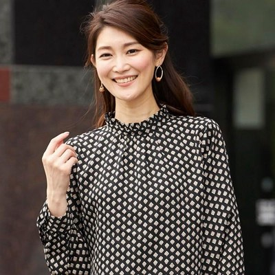 ブラウス シャツ レディース おしゃれ ミセス シニア ファッション 50代 60代 70代 80代 秋冬 小紋柄フリル衿ハイネックブラウス◎ 楽天市場】小紋柄フリル衿ハイネックブラウス / 50代 60代 70代