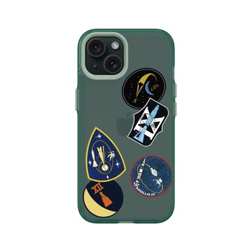 iPhone 15 Clear 憂墨綠 - NASA - 太空人任務徽章