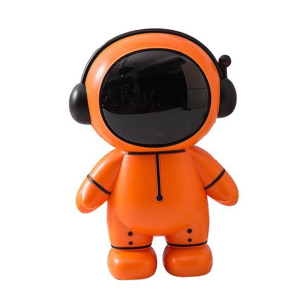 宇宙飛行士の貯金箱 子供用像 コインボックス リビングルーム オフィス 寝室用 オレンジ