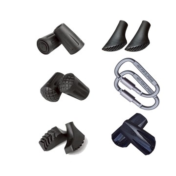 PUSH!戶外用品通用型登山杖杖腳套12入杖尖套 登山多功能D型掛扣 杖尖腳套P143