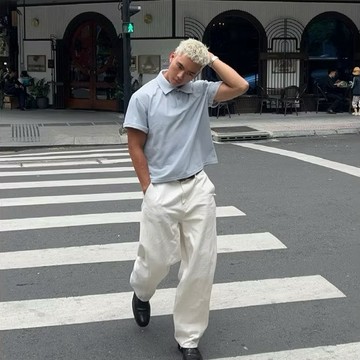 【FJstore】越南品牌 WHOSE 左胸刺繡logo 短寬 Boxy polo衫 短T 短踢 男生短袖 翻領