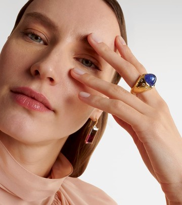 Octavia Elizabeth Blossom 18kt gold ring with tanzanite and diamonds