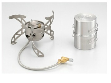 【【蘋果戶外】】[ 贈卡式轉接頭] 文樑 9712 高鋼性旋風爐附鋼碗鋼杯 台製蜘蛛爐飛碟爐